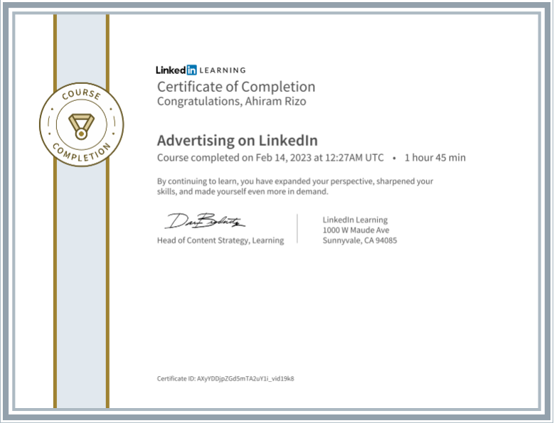 Linkedin Ads certificate